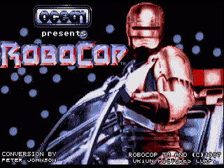 RoboCop title screen for Amiga